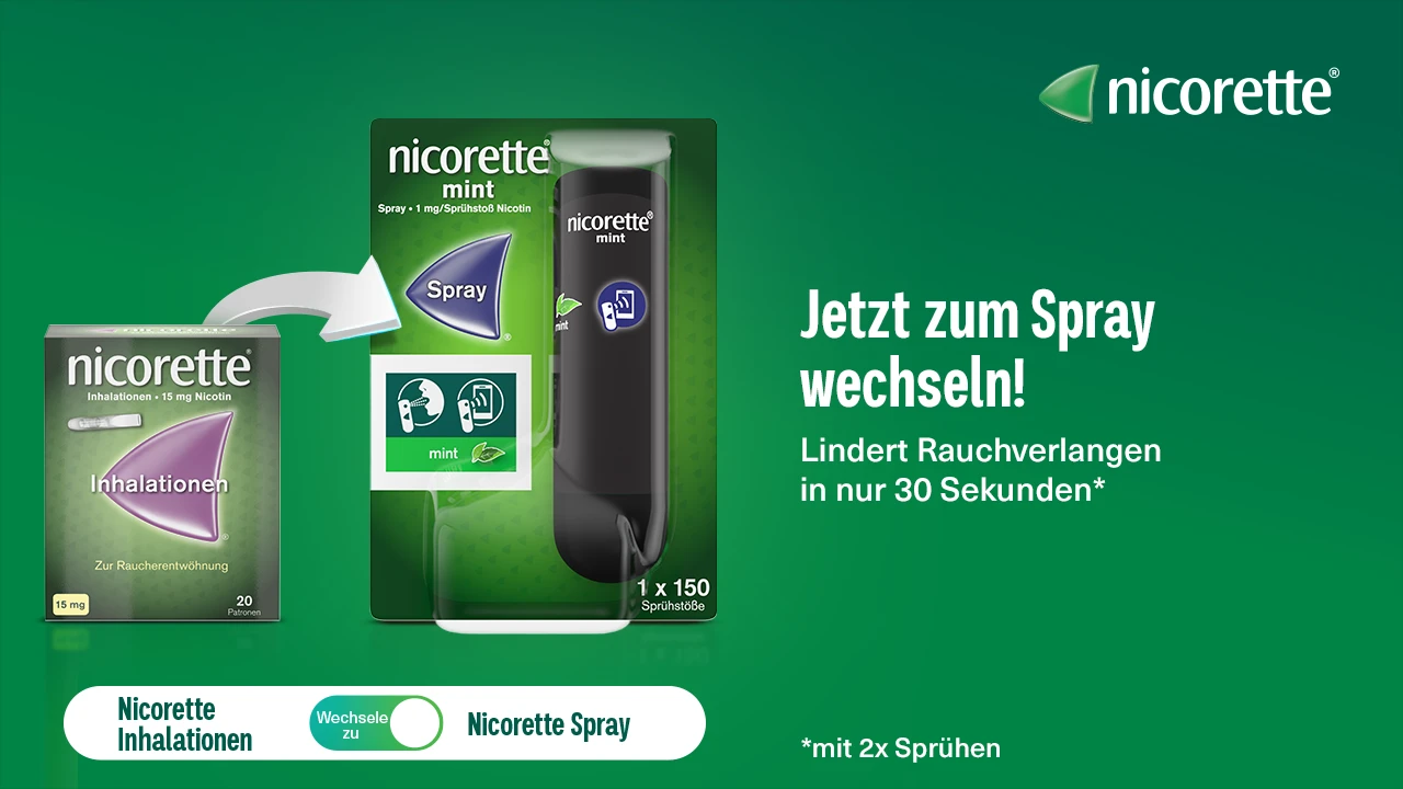 Wechsle vom nicorette® Inhaler zum nicorette® Spray