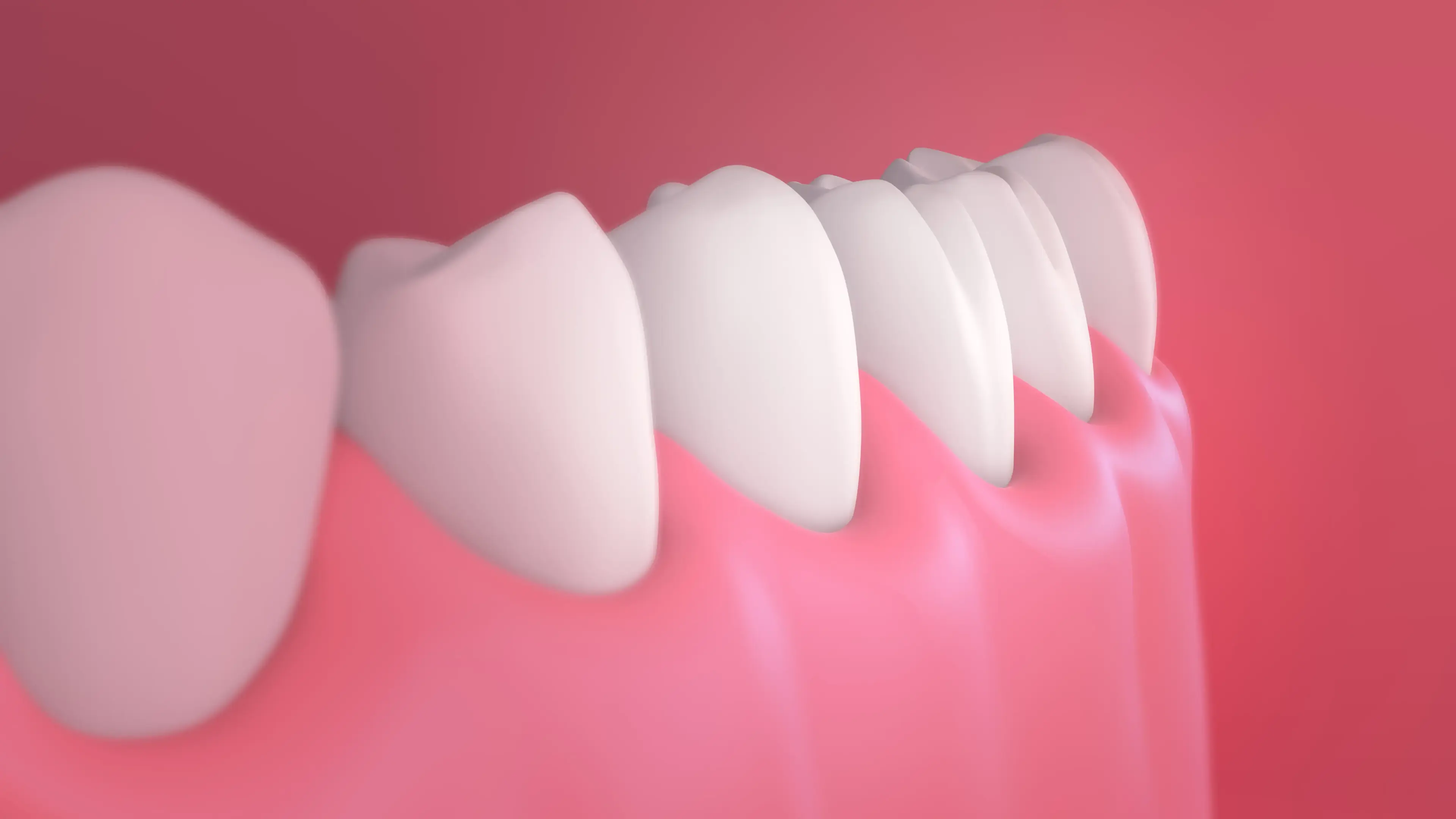 Ein 3-D Bild von einem Teil eines Gebisses