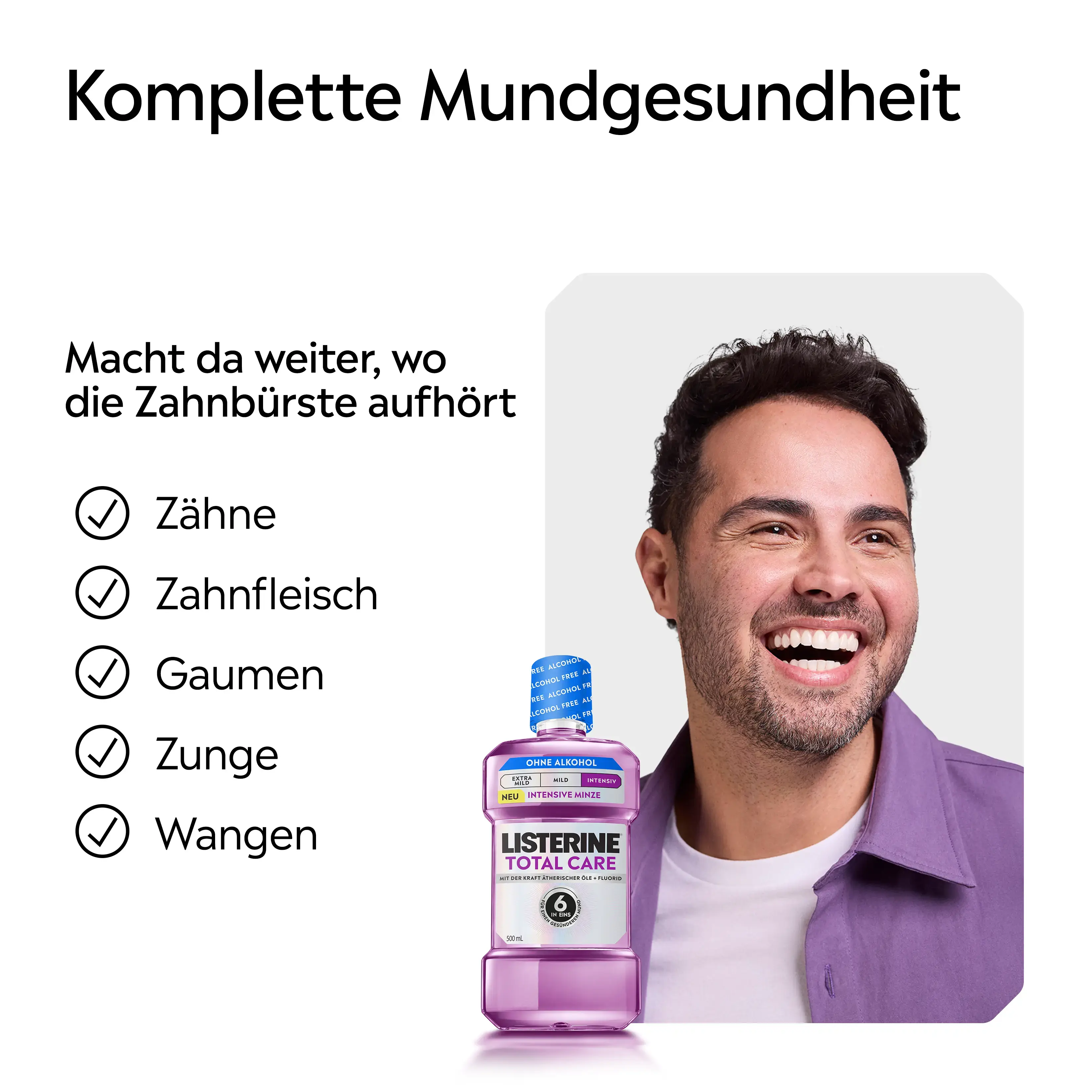 LISTERINE® Total Care Mundspülung für umfassende Mundgesundheit.​