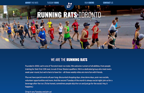 Homepage of runningrats.com