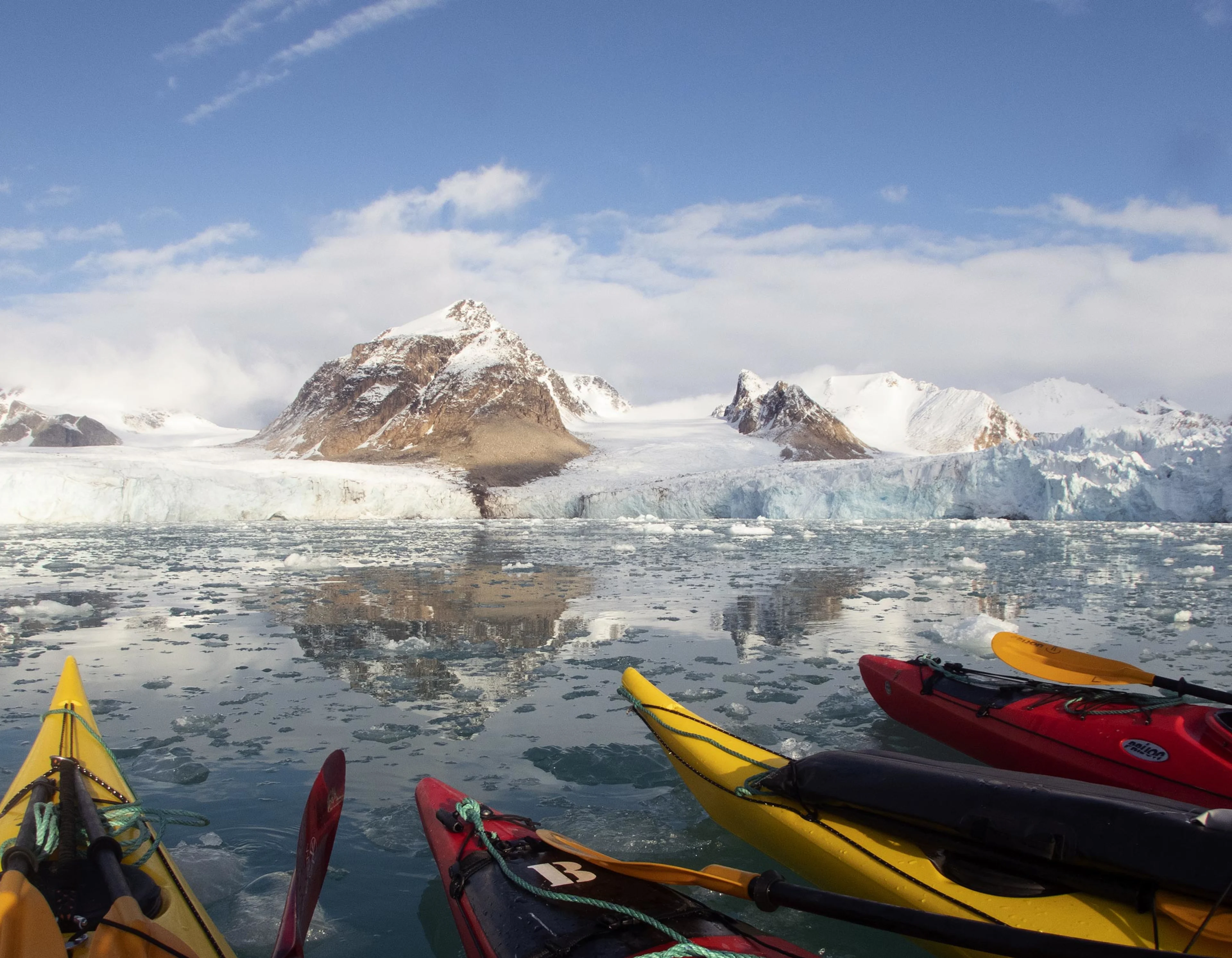 Kayaking the icy waters around Spitsbergen