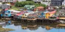 Waterfront stilt houses in Castro, Chile 