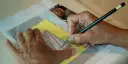 An artist sketching