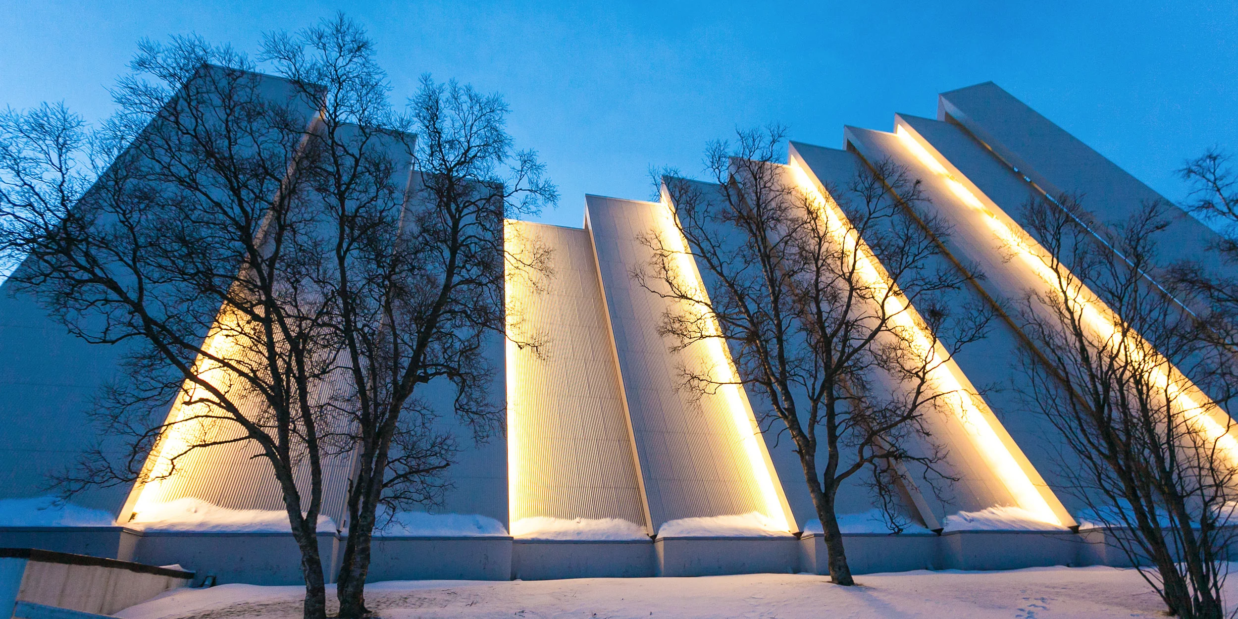 The Arctic Cathedral in Tromsø in winter.