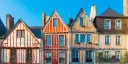 Colourful, old houses, Brittany