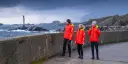 A group of people looking out to sea at Svolvær