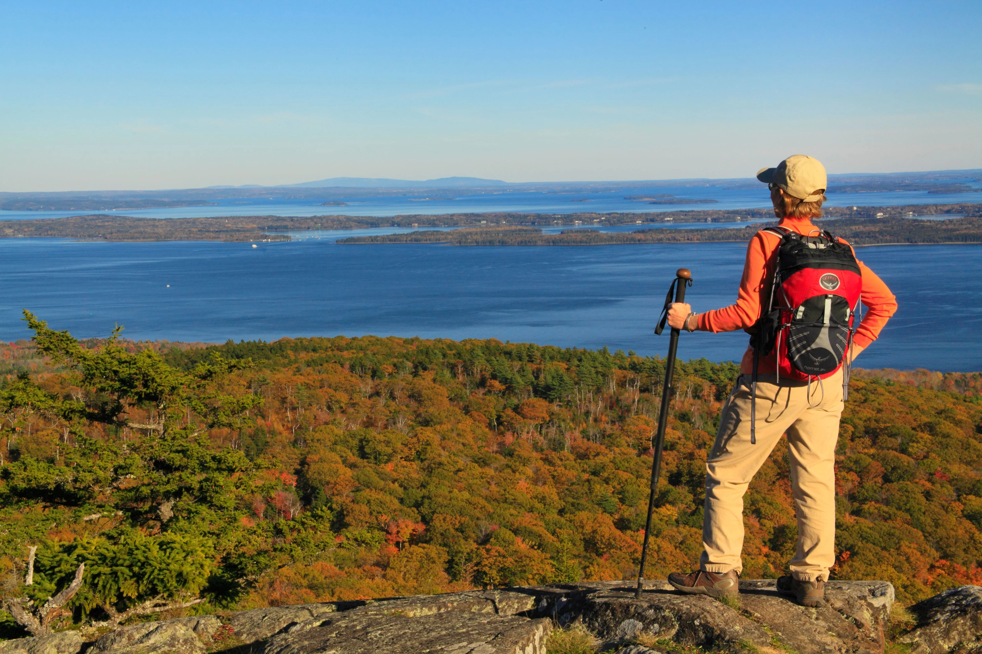 maine bald rock mountain trail camden view of peobscot bay pat and chuck blackley alamy stock photo