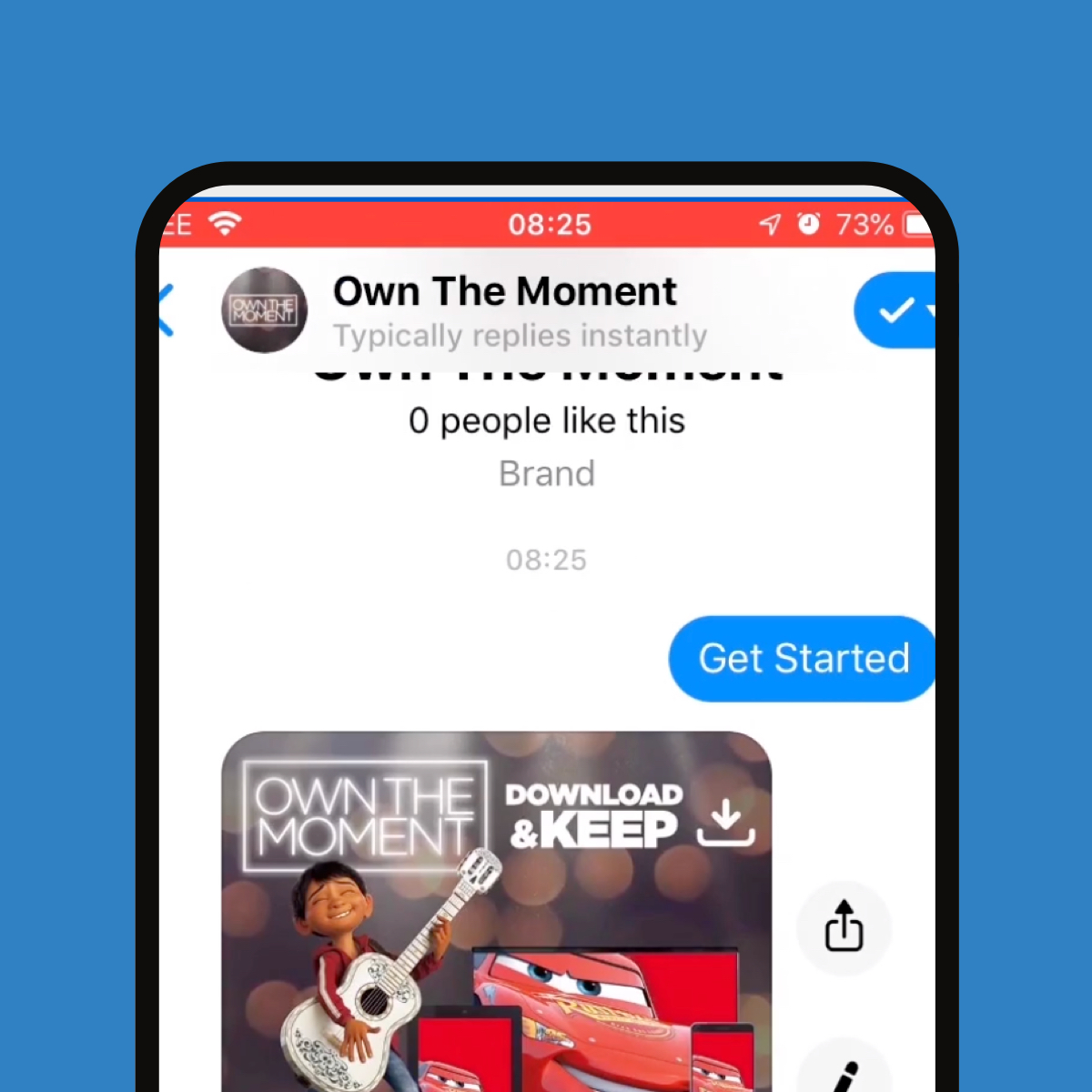 Own the Moment App Screen