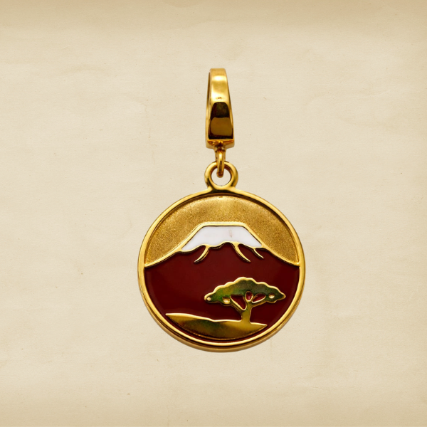 Mount Kilimanjaro gold charm