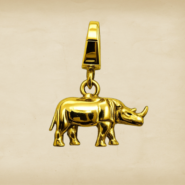 Rhino gold charm