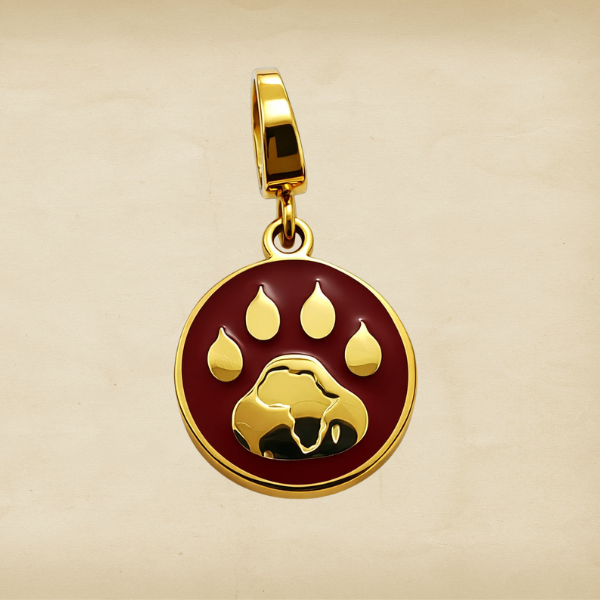 Safari Track ( Paw + Africa) gold charm