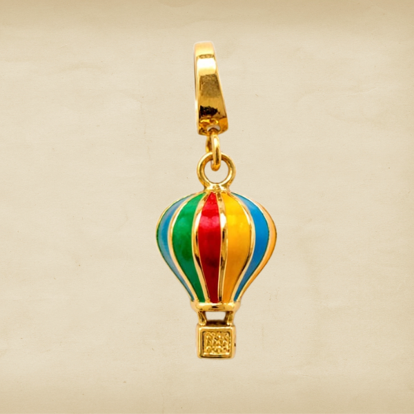 Hot Air Balloon gold charm