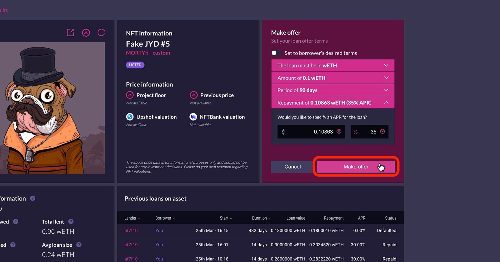 How to lend NFTfi 7