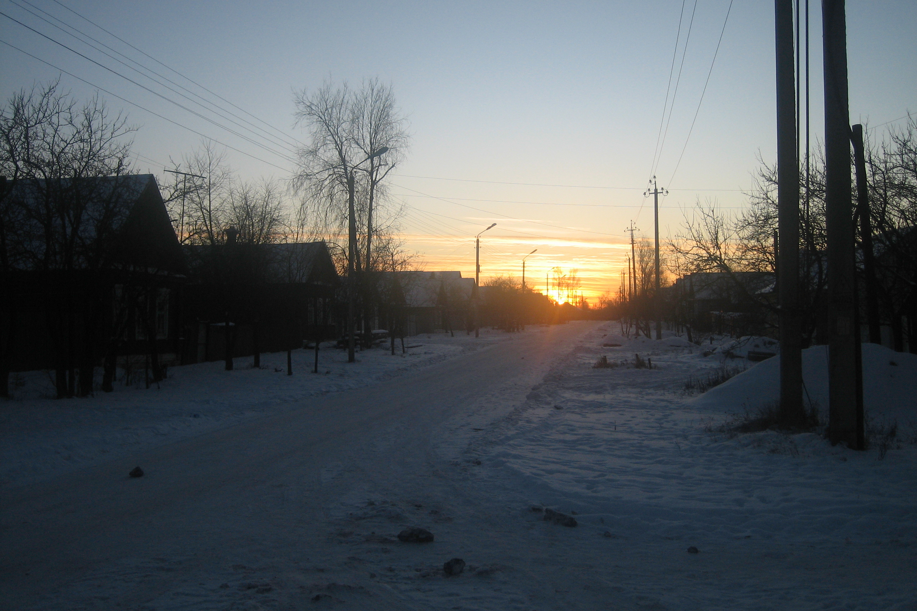 Sunset on a late winter cold evening