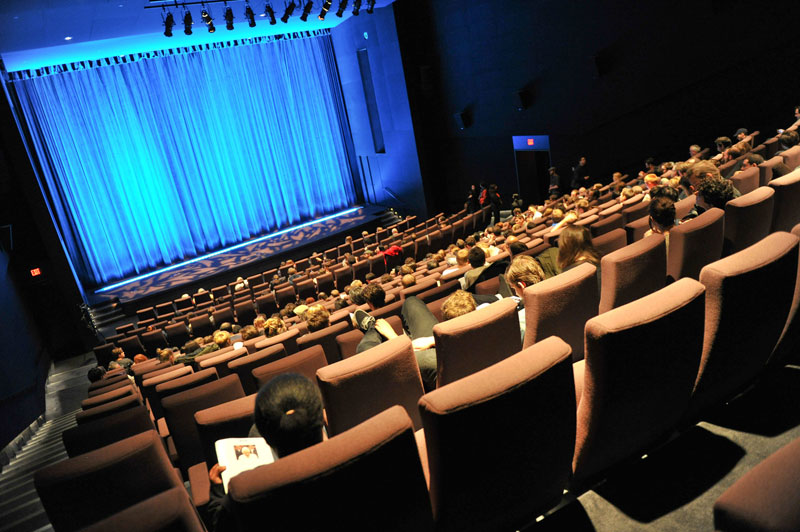 Interior shot of Cinema 2 with rows of empty seats