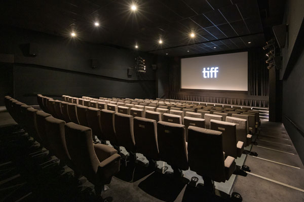 Interior shot of Cinema 4 with rows of empty seats