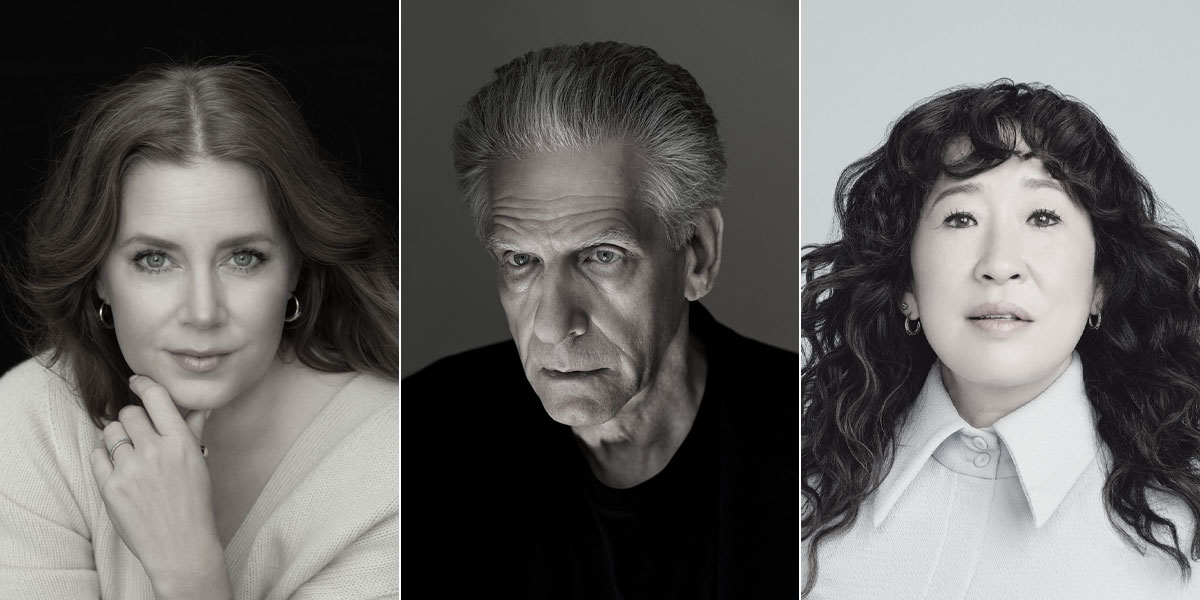 Left to right: Amy Adams, David Cronenberg, Sandra Oh