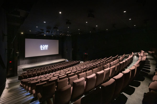 Interior shot of Cinema 2 with rows of empty seats