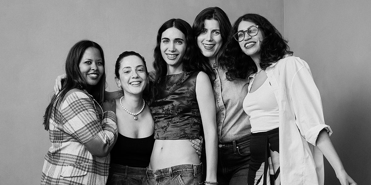 CHANEL Women Writers’ Network Class of 2023 (L-R: Idil Ibrahim, Teyama Alkamli, Luis De Filippis, Berkley Brady, and Farida Zahran)