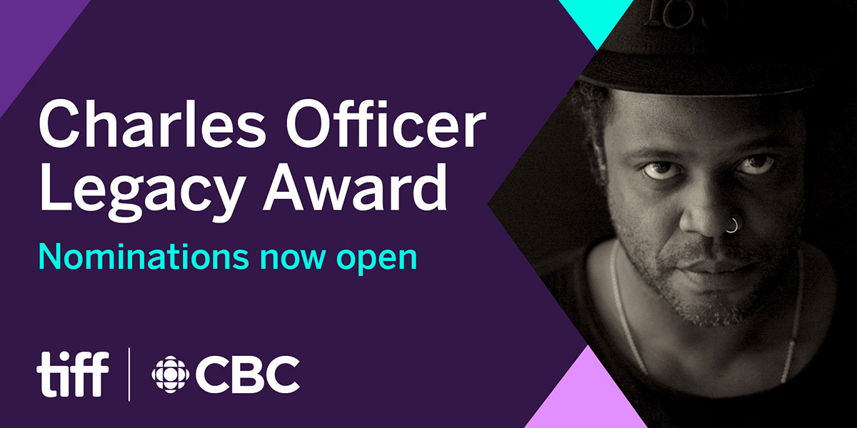 Charles Officer Legacy Award nomination now open with a black and white portrait of a man staring intensely at the camera