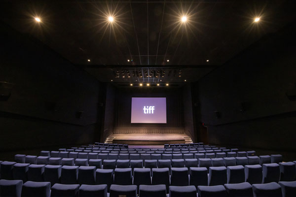 Interior shot of Cinema 3 with rows of empty seats