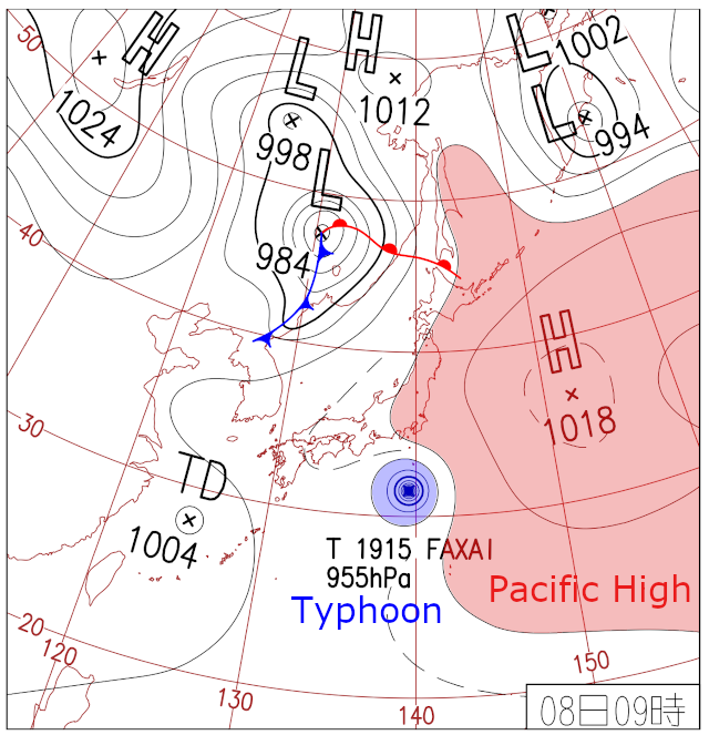 typhoon surface chart