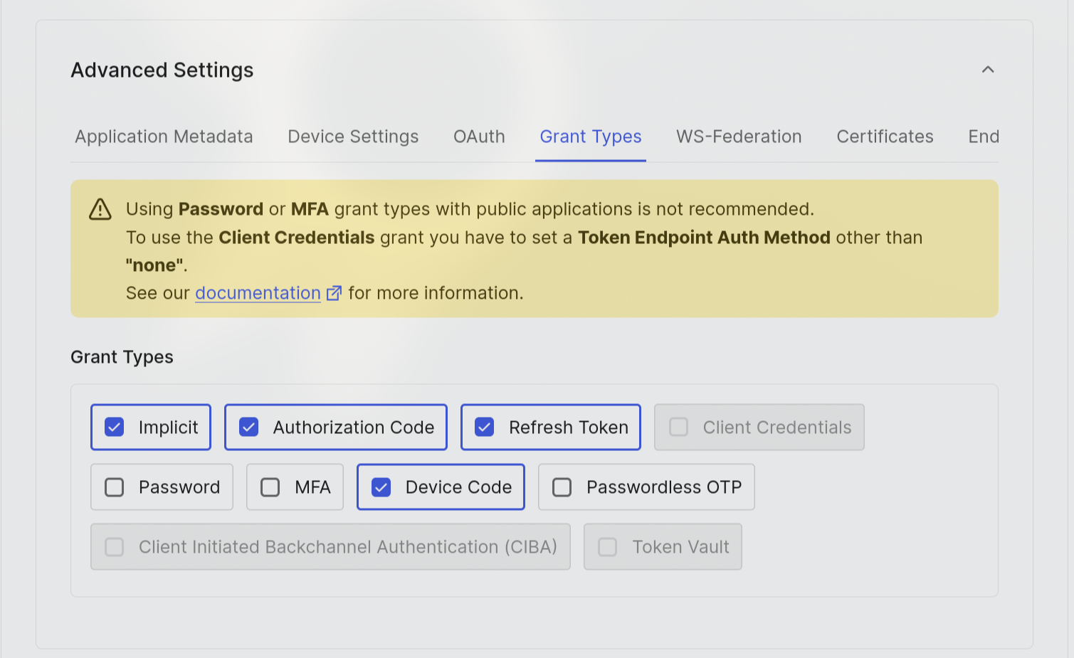Advance Settings