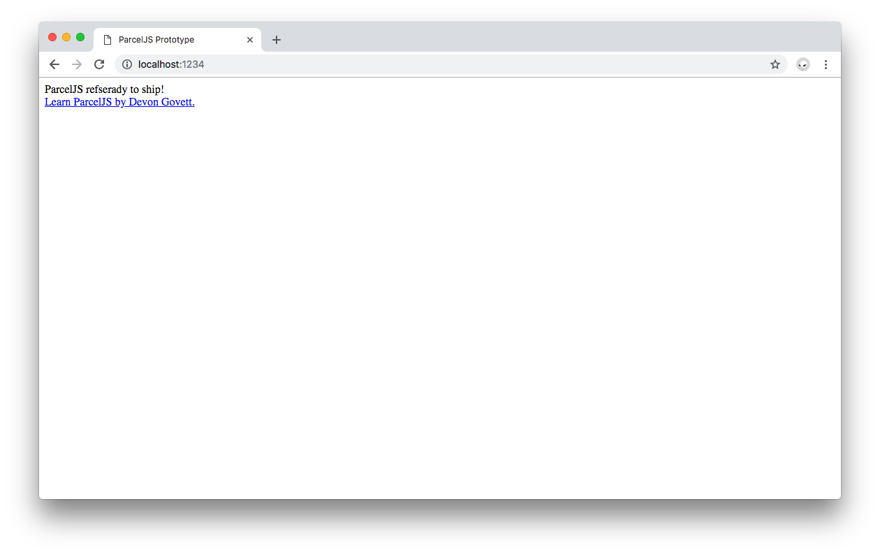 ParcelJS updated output on the browser.