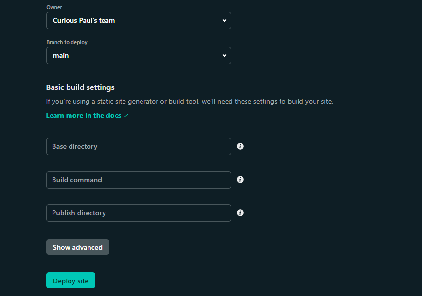 Configuring Netlify deployment