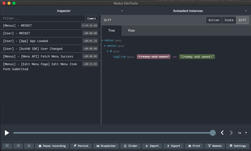 Redux Devtools with Akita