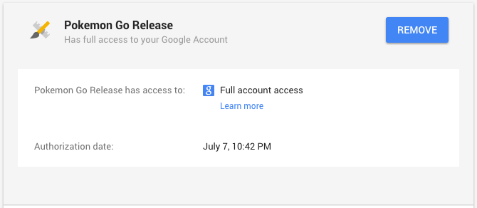 All access in Google account