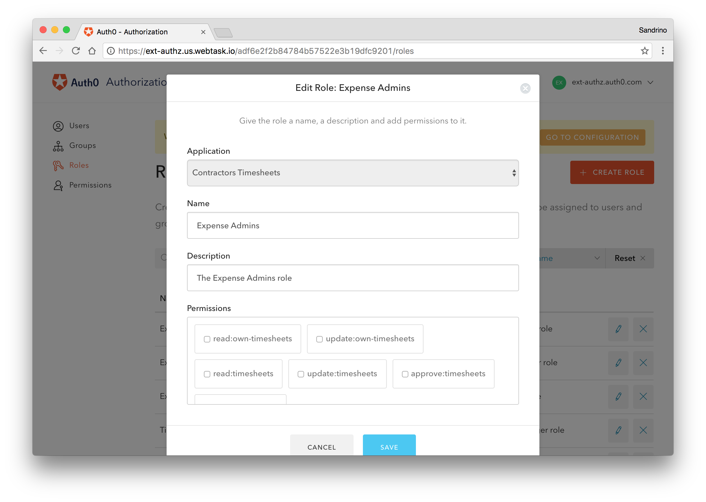 Roles are used to organize your permissions