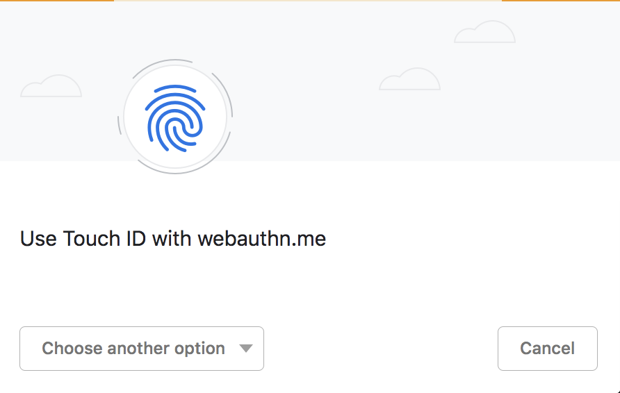WebAuthn Credentials and Login Demo - Step 5 Fingerprint verification with built-in Touch ID on WebAuthn.me