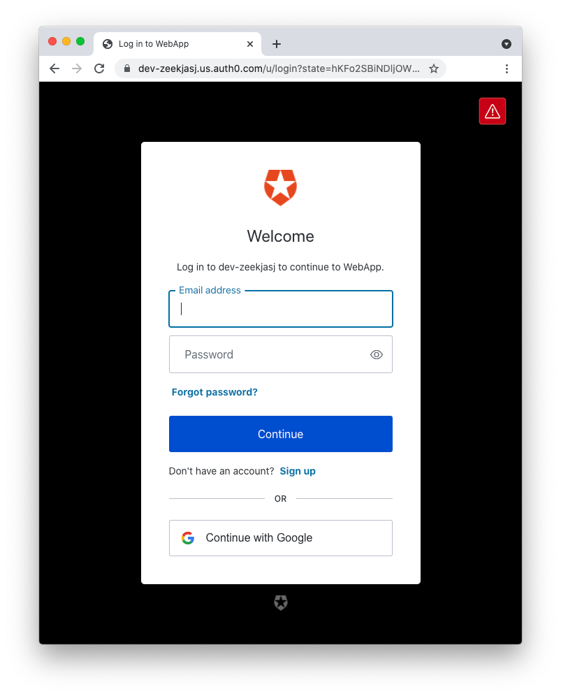 Log in with Auth0