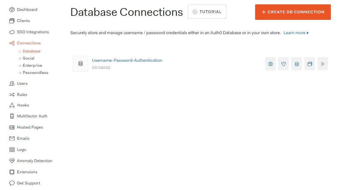 Auth0 Database Connection