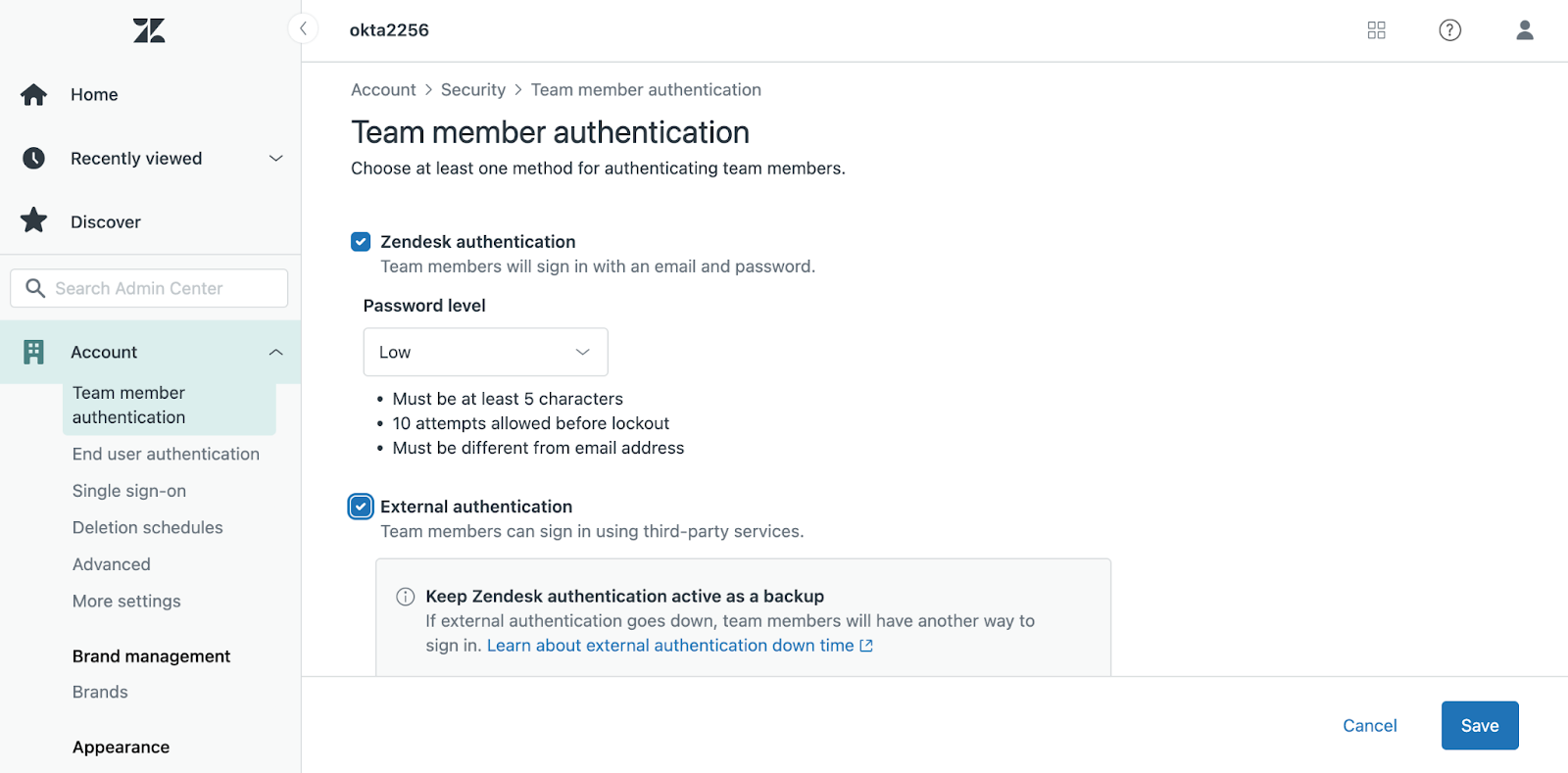 Zendesk Auth0 end-user external authentication