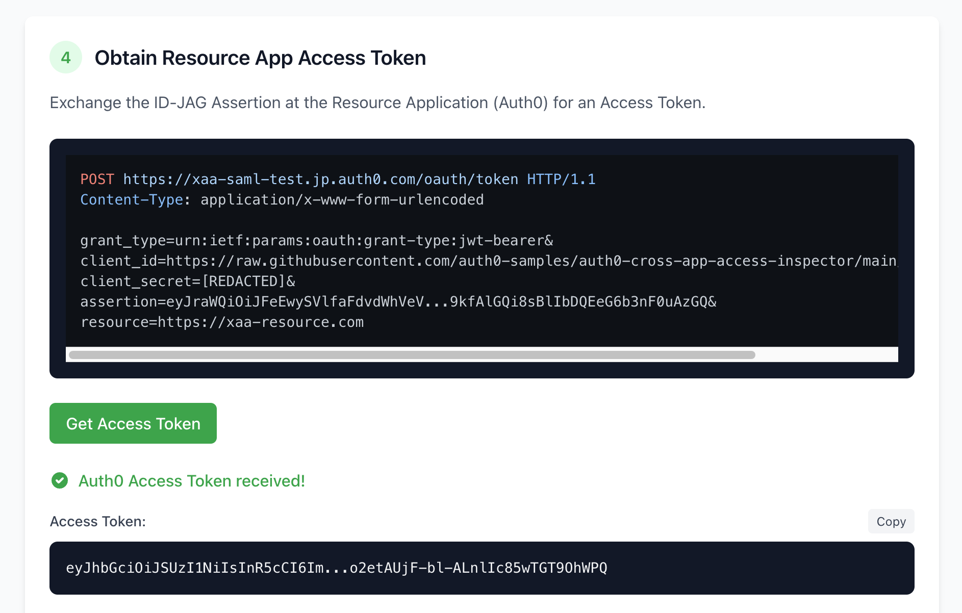 Obtain Resource App Access Token
