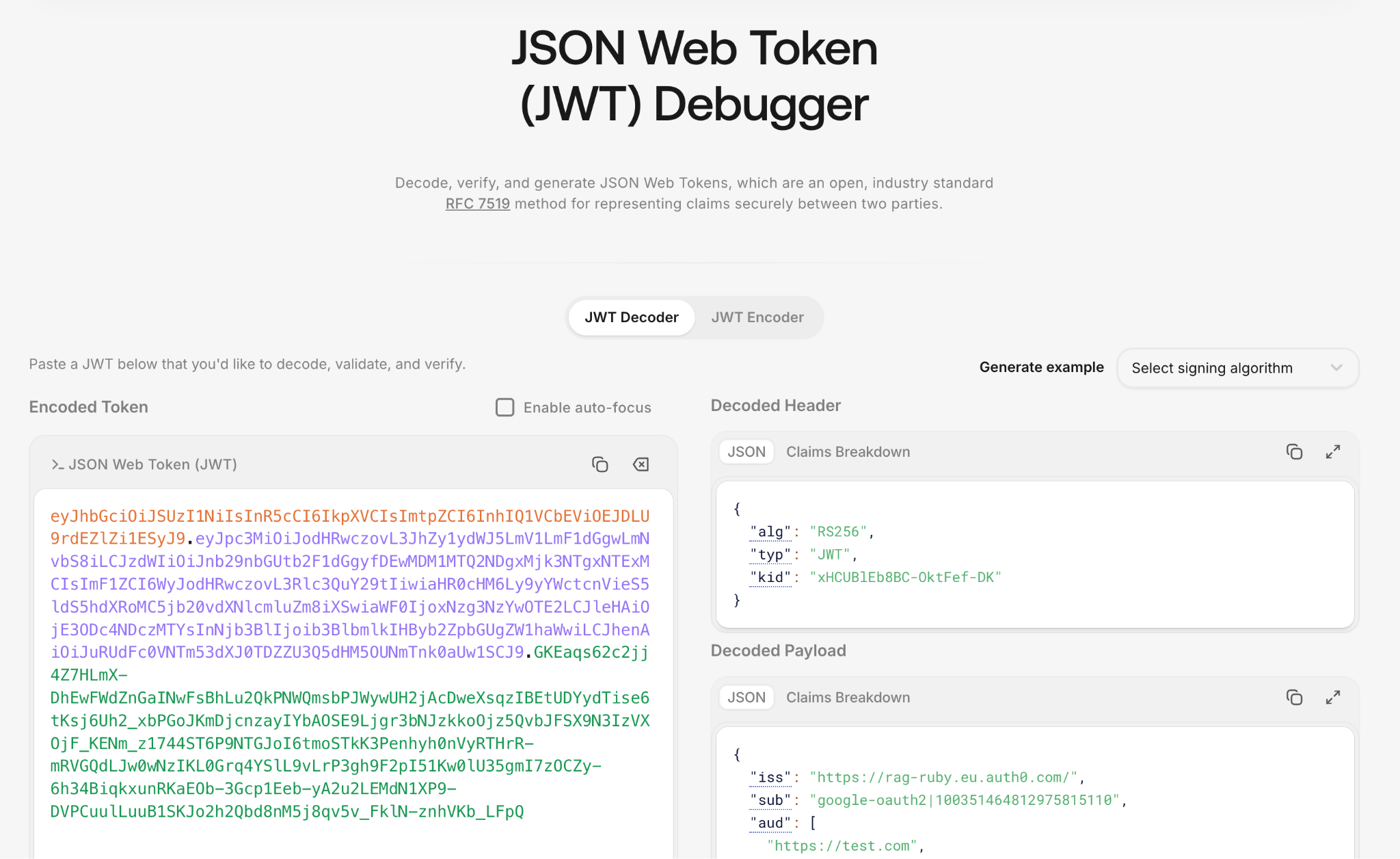 Access Token with Claims