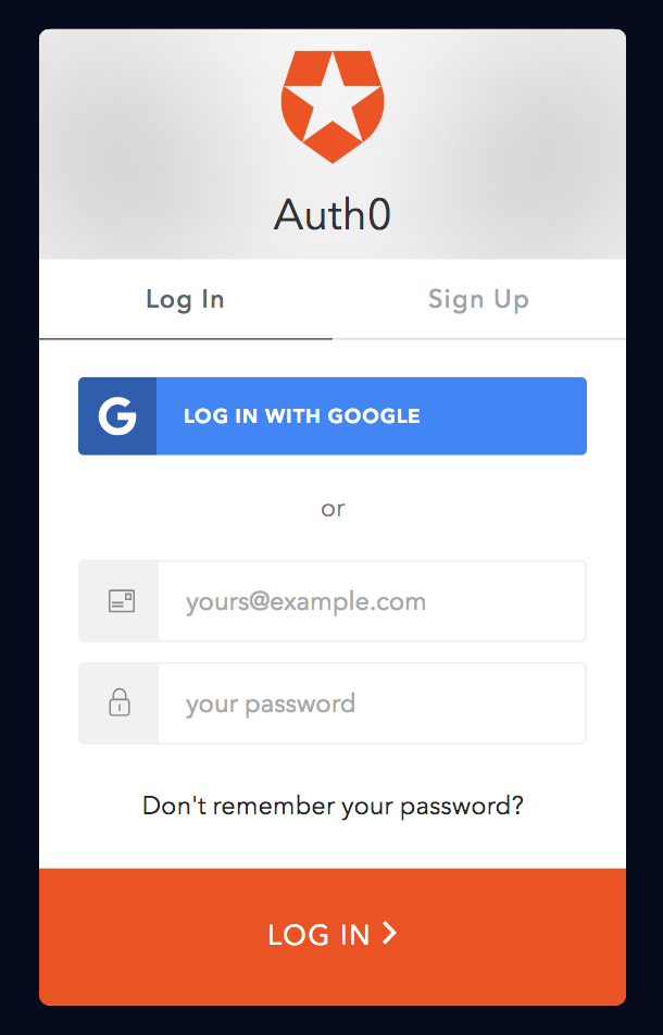 Auth0 Lock Widget