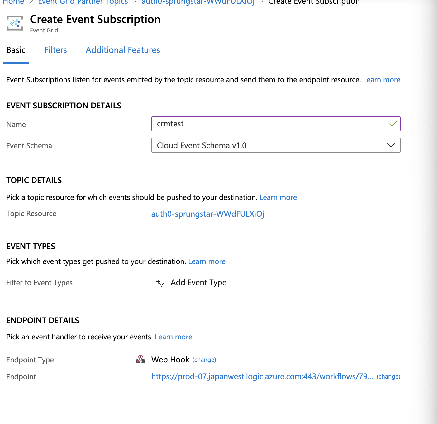 Azure create subscription