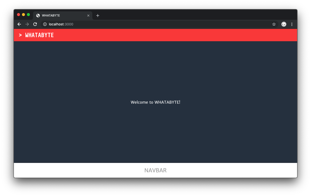 Next.js application polished layout running locally