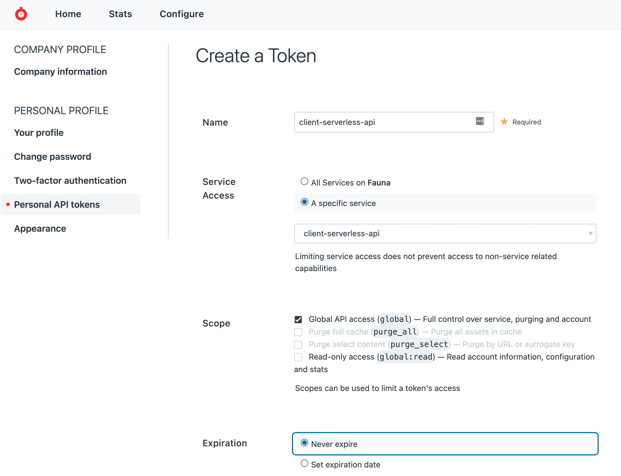 Create a token