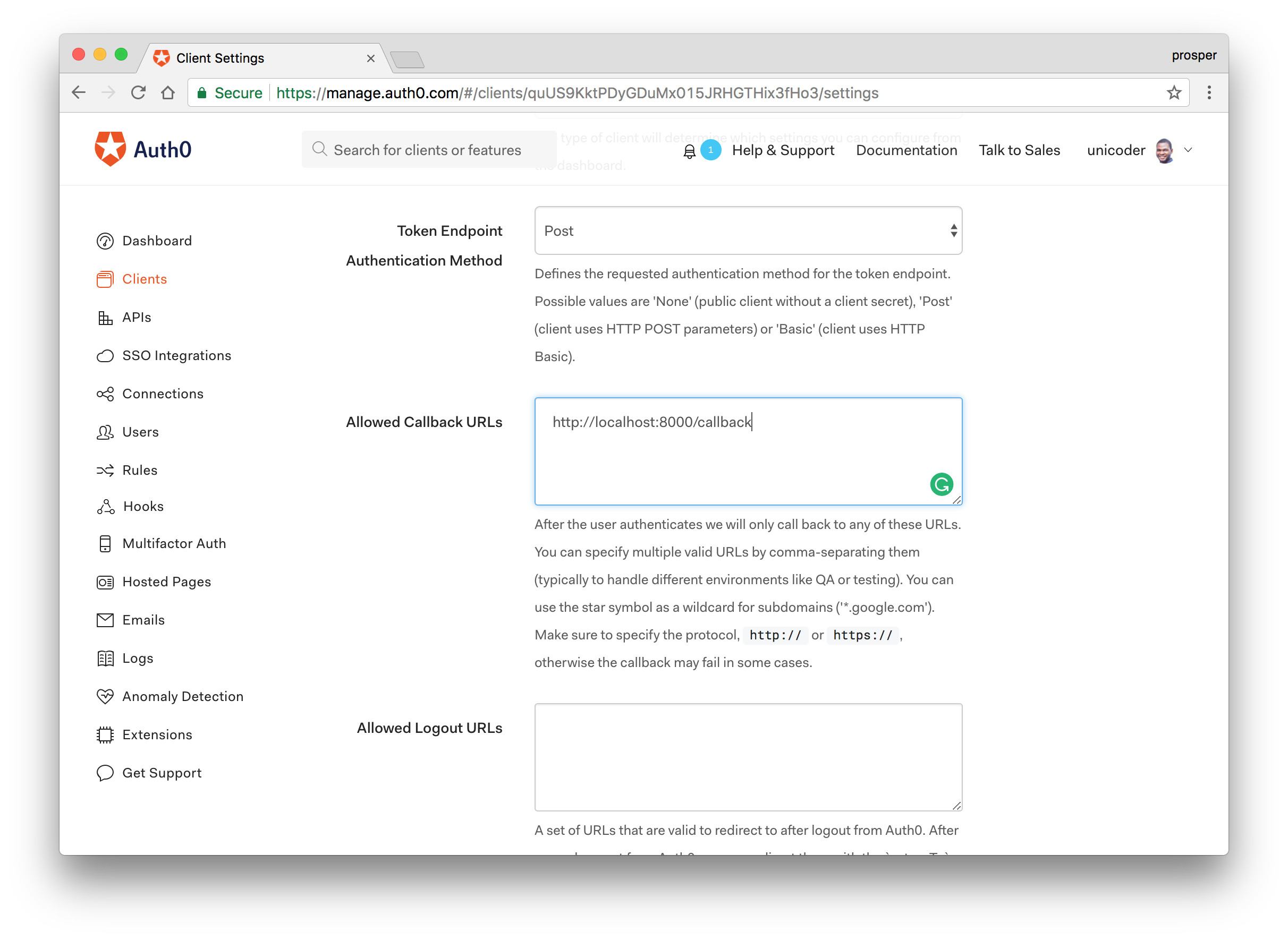 Add Callback Route