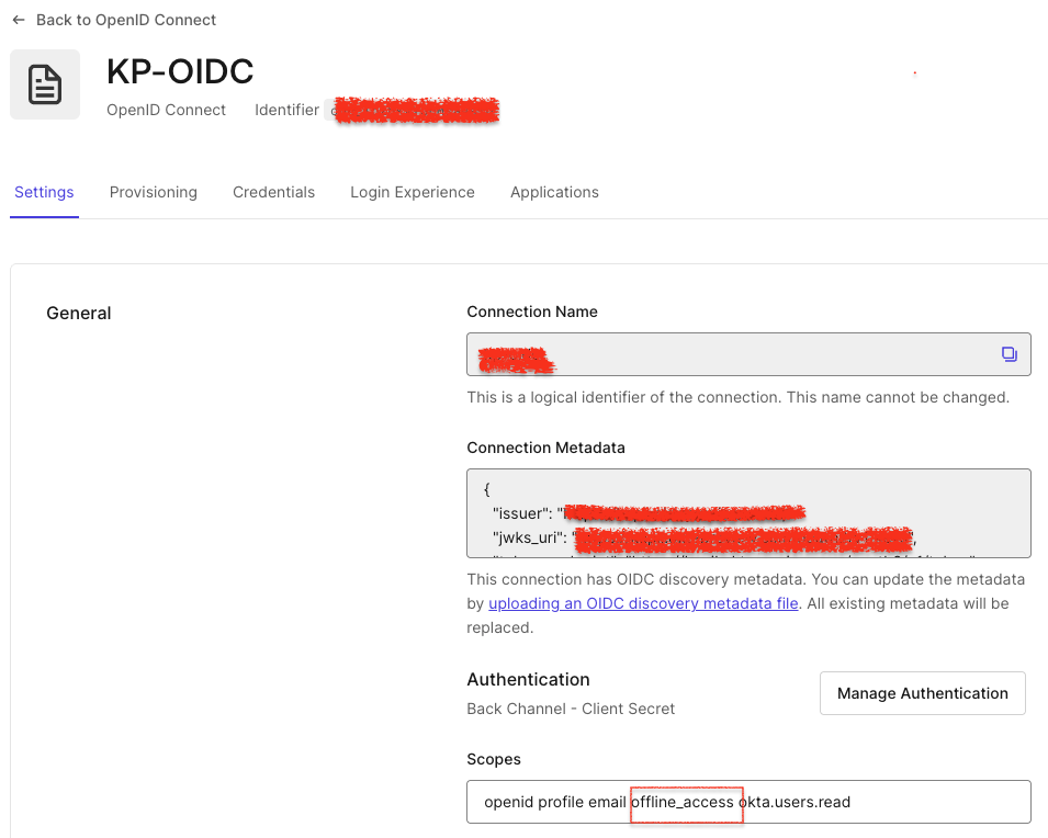 Auth0: Setting up Okta OIDC Connection