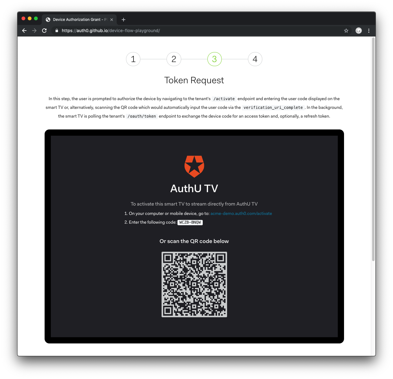Auth0 Device Flow: token request