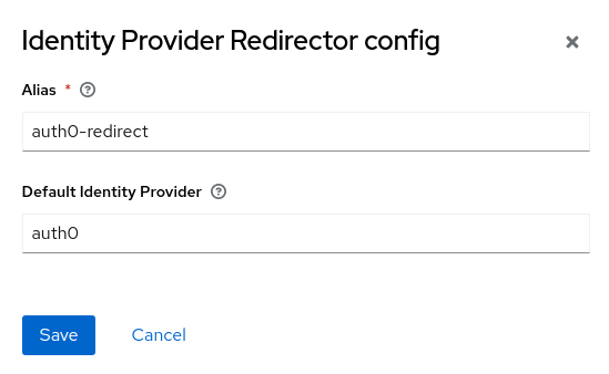 Identity provider redirector to Auth0