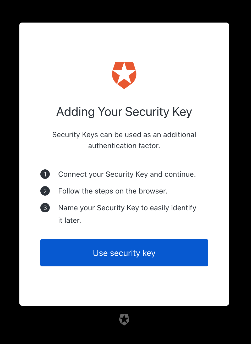 Add your Security Key