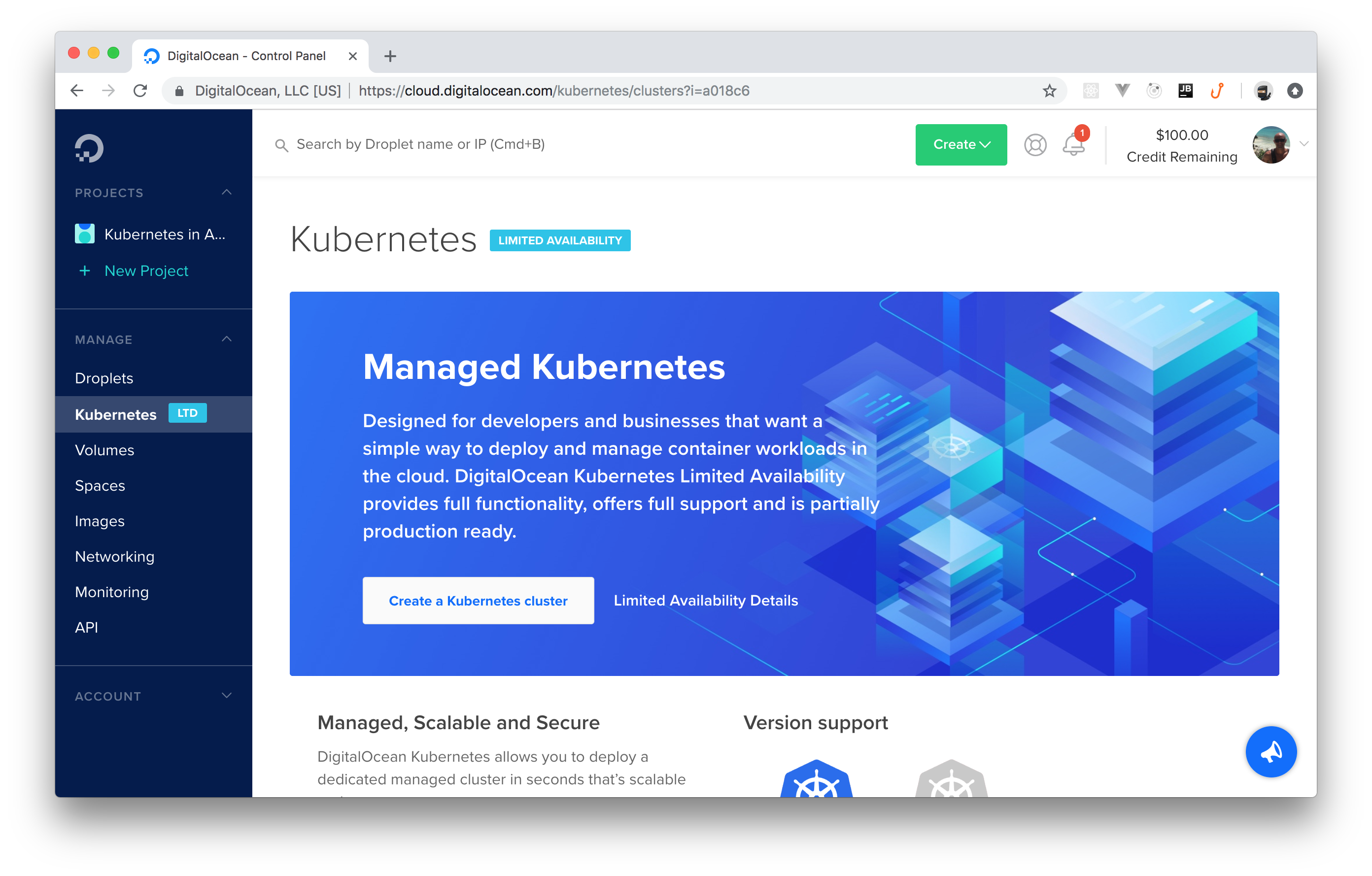 DigitalOceanのKubernetesダッシュボード