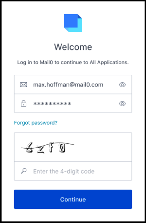 Auth0 can introduce a CAPTCHA for security reasons in a login form