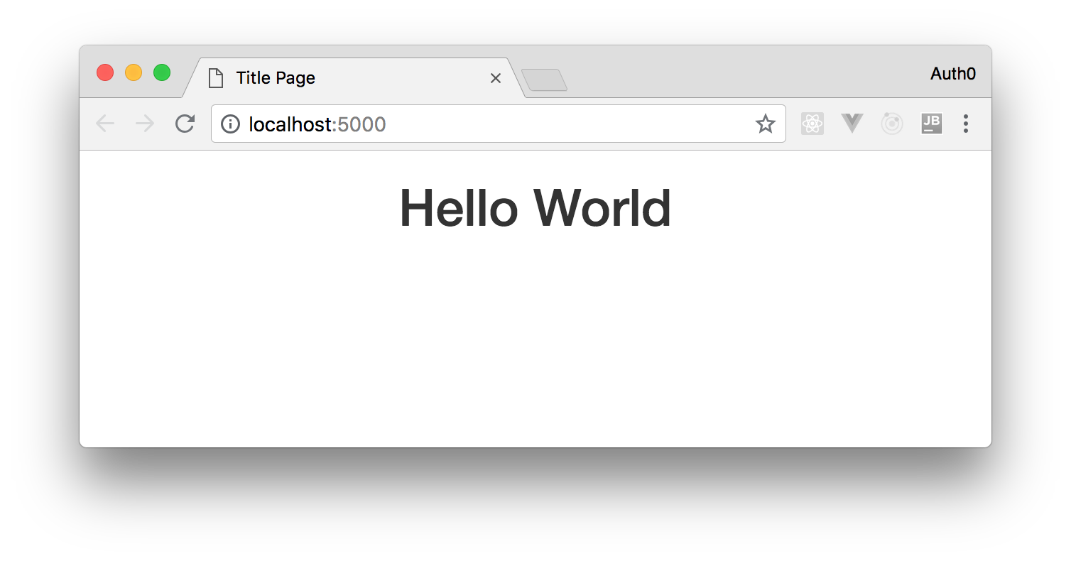 Hello world screenshot